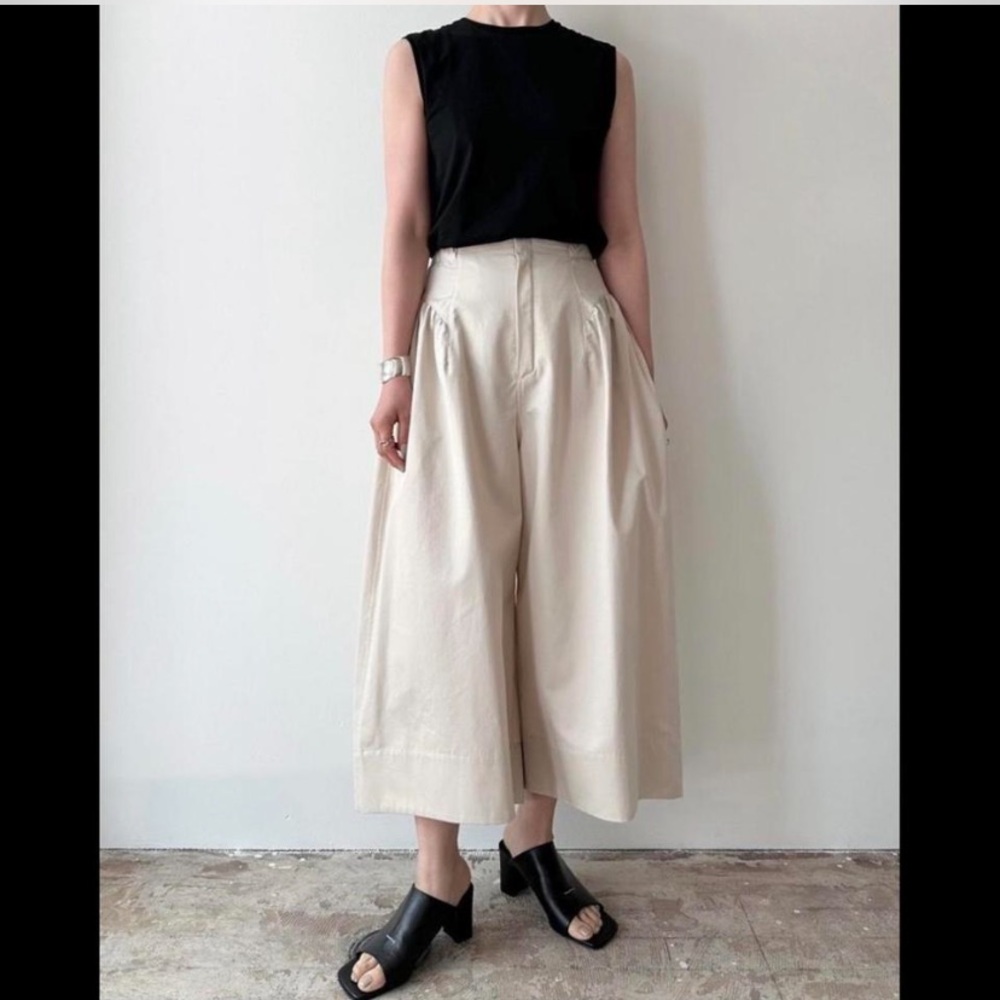 SOLD! TENNE HANDCRAFTED MODERN Gorgeous Wide Leg Cotton Culotte Trouser XS-S